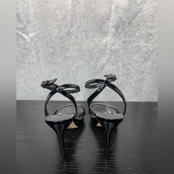 Nine West Black Patent Leather Ankle Strap Heels – Square Toe Stilettos Size 7.5 - Picture 4 of 6